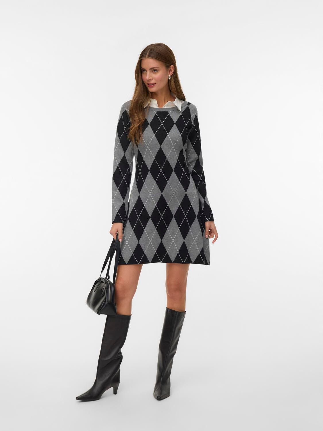 VMMILANO Midi Dress - Medium Grey Melange - VERO MODA & VILA Bergvik